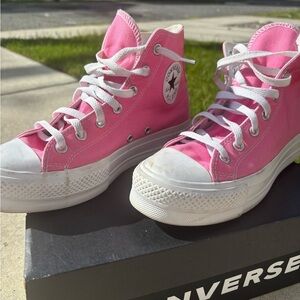 Converse Women's Pink High-Top Sneakers Size 8